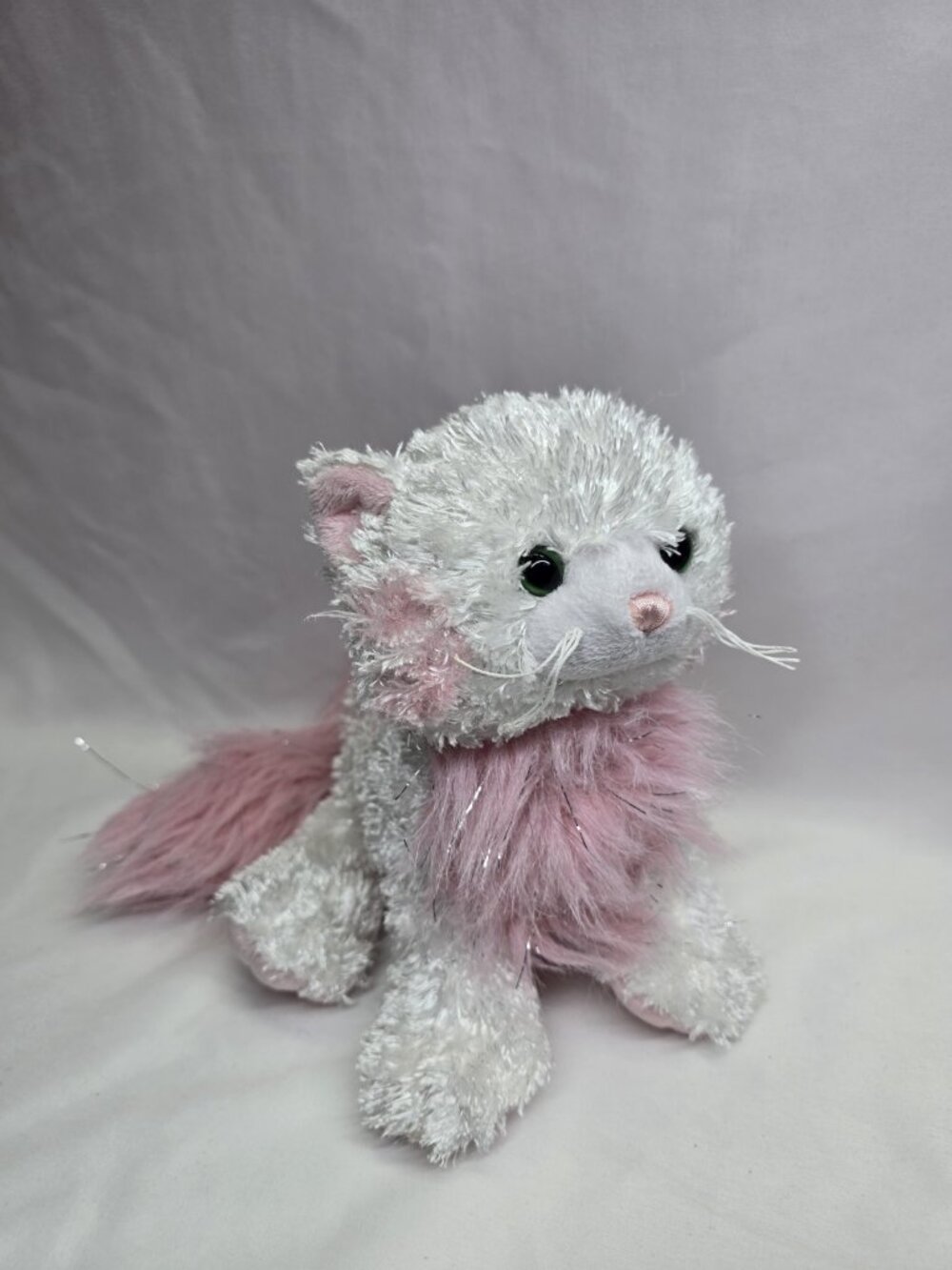 Ganz Webkinz White Persian Tickled Pink Cat HM428 Plush Stuffed Animal - No Code